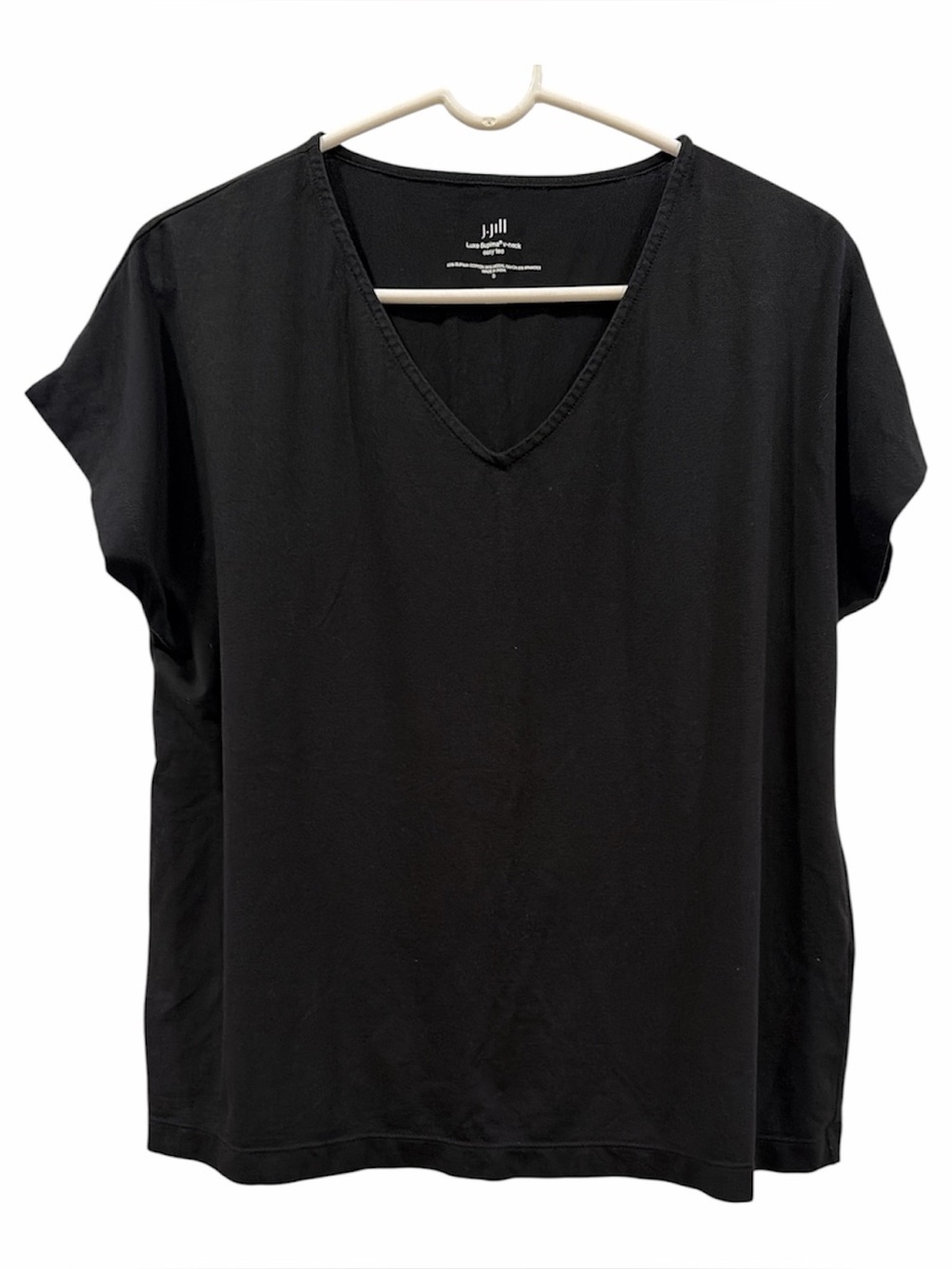 J. Jill Black V-Neck Short Sleeve Tee